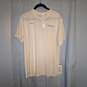 NWT Lululemon Jersey Training Short Sleeve *Graphic in Lt. Ivory - Size 10